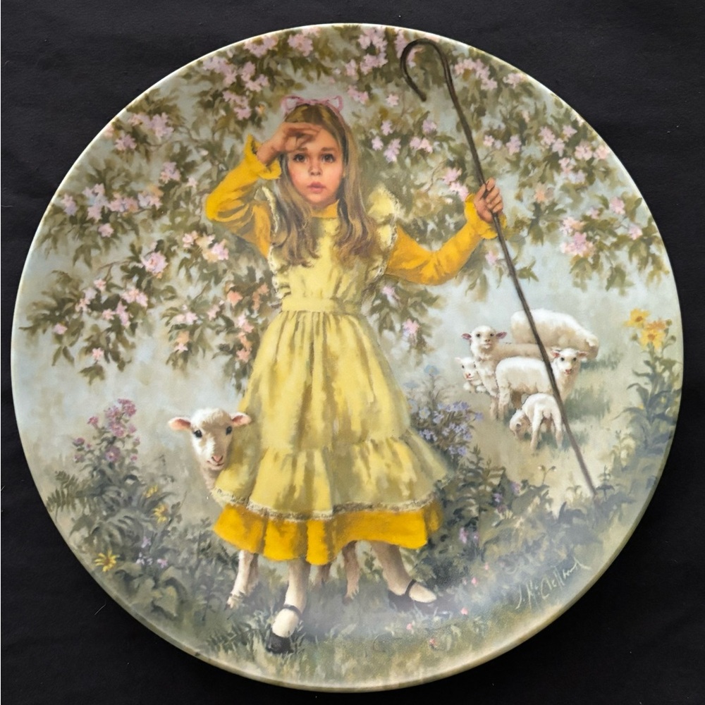 1983 Little Bo Peep 8.5" Collector Plate 5019B McClelland Mother Goose Series